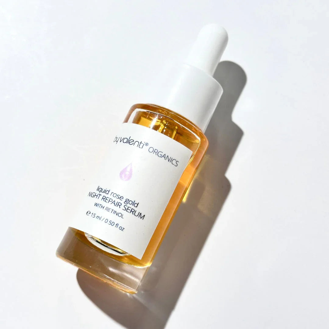 by valenti® Liquid Rose Gold with Retinyl palmitate + CoQ10 + Tetrahexyldecyl ascorbate + Olive squalane
