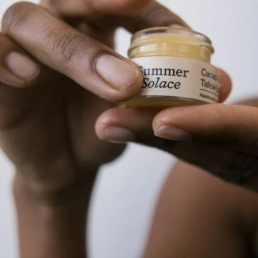 Summer Solace Tallow Cacao Rose – Lip, Brow & Cuticle Balm | Floral Infusion with Jasmine & Geranium