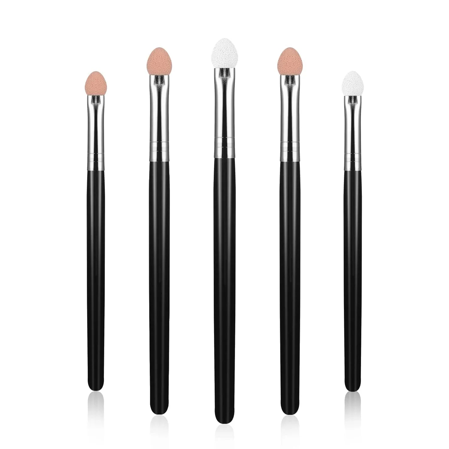 Eyeshadow Applicators Stick Sets Makeup Brushes for Women Sponge Double Sided Washable Reusable Professional Eye Shadow Makeup Applicator Tool for Girls (5Pcs, Black)