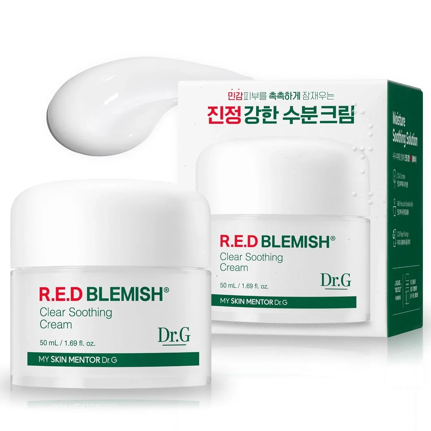 Dr.G Red Blemish Clear Soothing Korean Moisturizer Face Cream, 50Ml - Cica Cream, Korean Skin Care Moisturizer, Korean Face Moisturizer, Facial Moisturizer, Korean Skincare, K Beauty Skincare Coreano