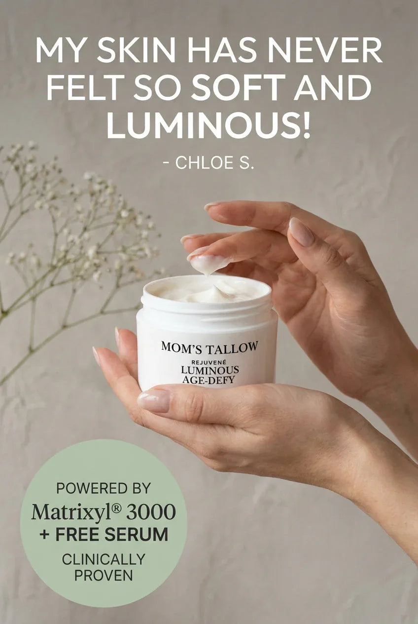 Mom’s Tallow Advanced Rejuvené Luminous Age-Defy Face/Neck Cream: Featuring Matrixyl® 3000 (+ Free 4oz Deep Firming Serum)