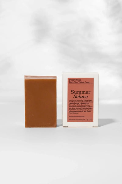 Summer Solace Tallow Desert Rose – Red Clay Bar Soap | Floral & Cacao Butter Infused - Image 1