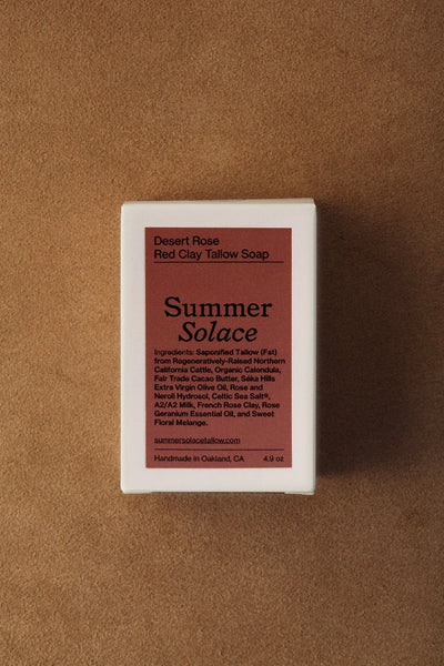 Summer Solace Tallow Desert Rose – Red Clay Bar Soap | Floral & Cacao Butter Infused - Image 3