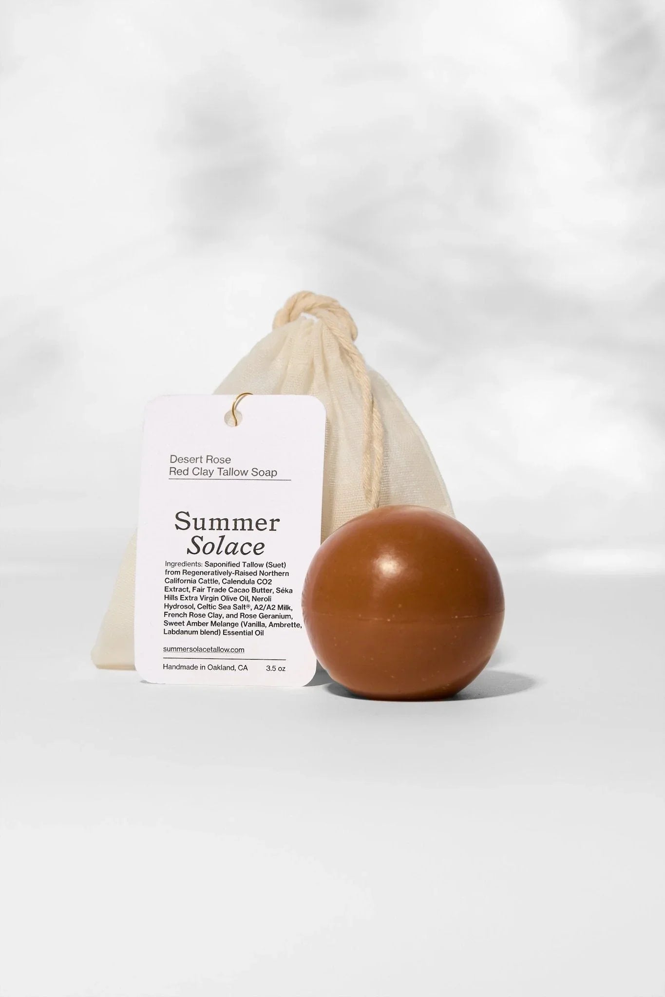 Summer Solace Tallow Desert Rose – Red Clay Sphere Soap