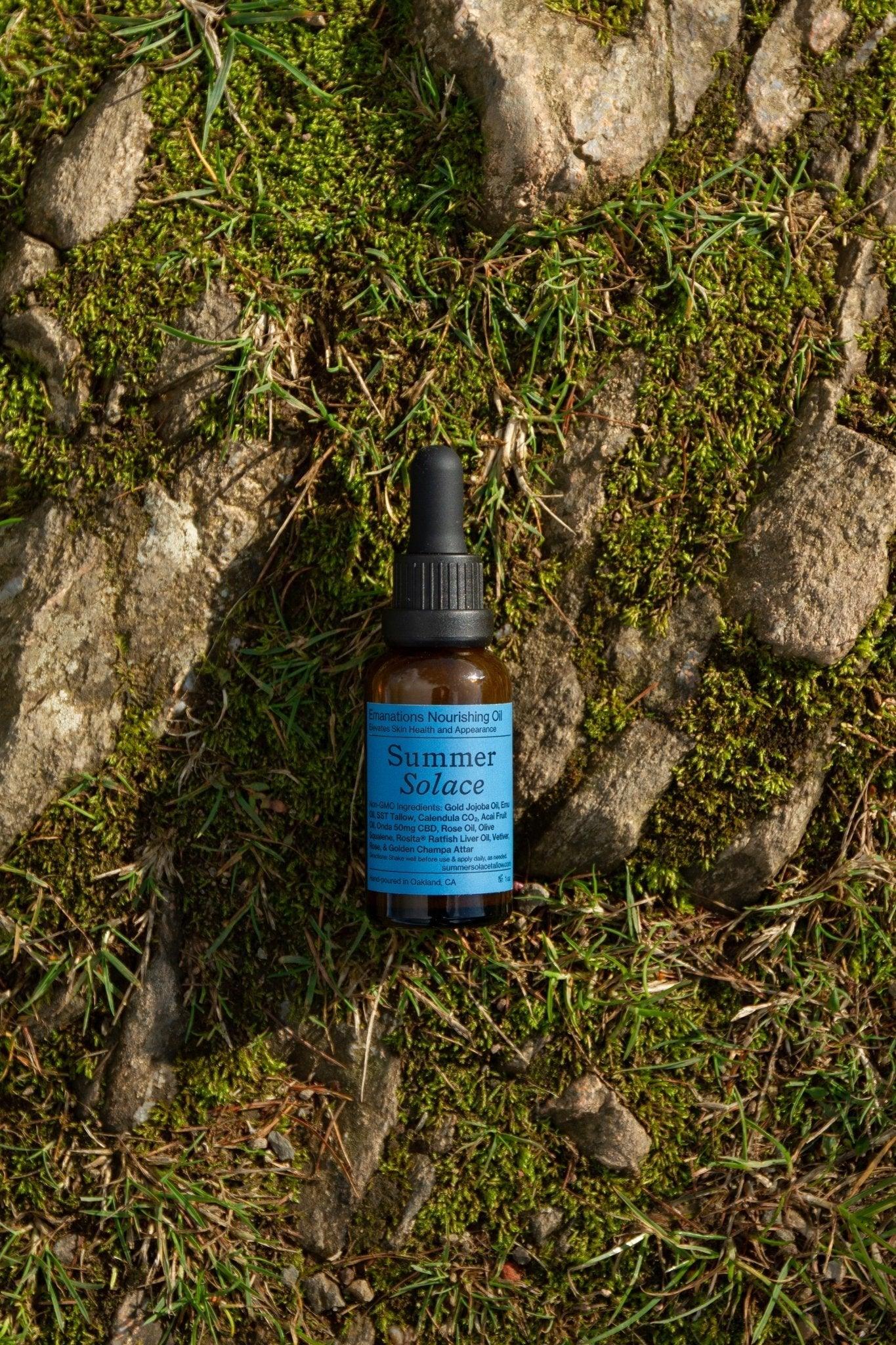 Summer Solace Tallow Emanations Profound Face Oil – Deeply Nourishing Tallow, Emu Oil, Champa, Tuberose & White Ginger Lily