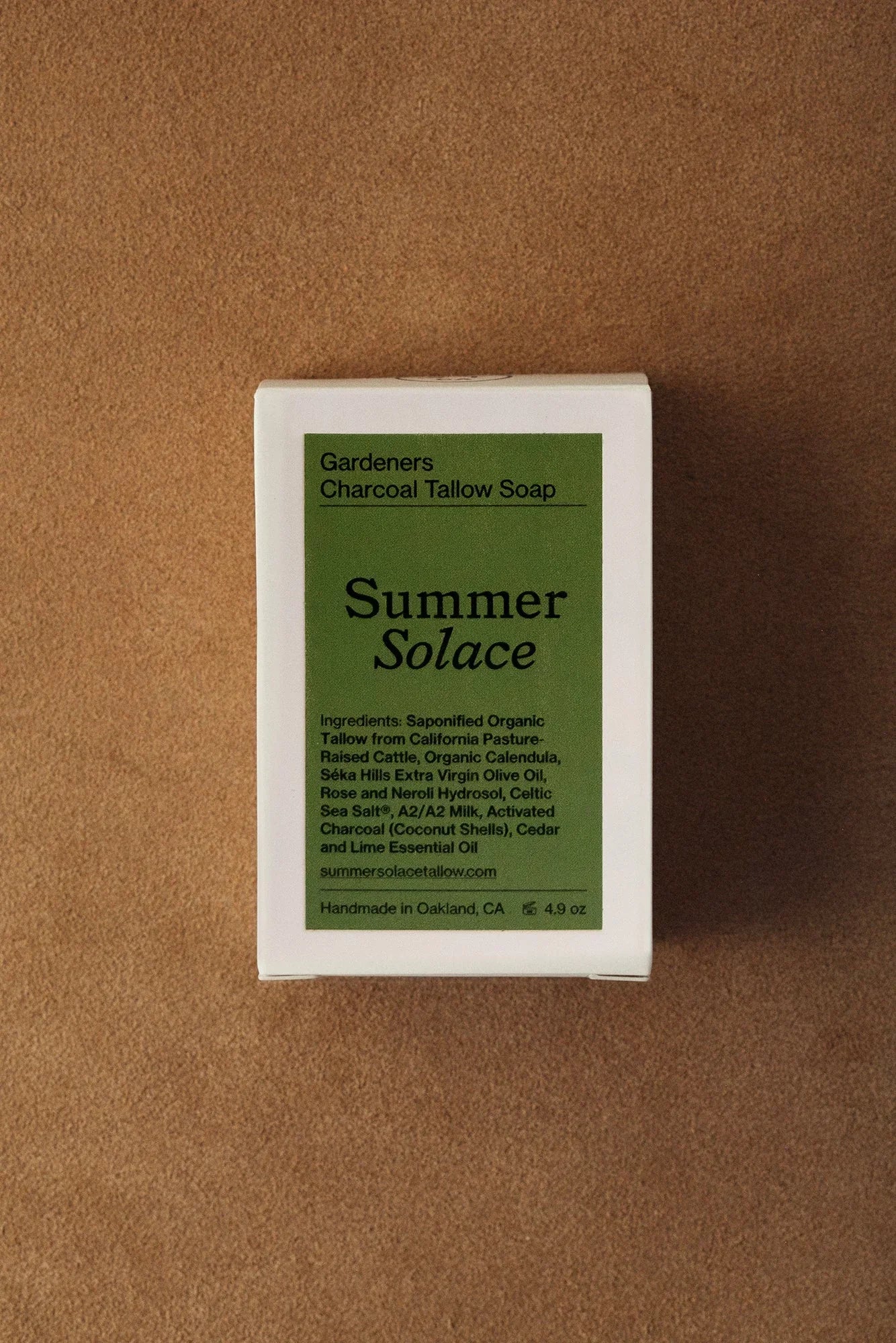 Summer Solace Tallow Gardener’s Charcoal Soap – Deep Cleansing Bar | Cedar & Lime