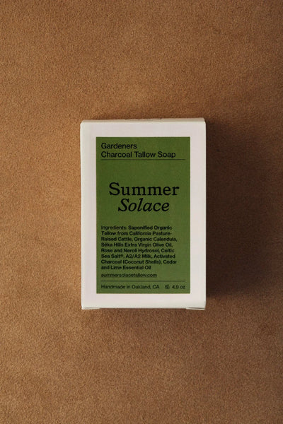 Summer Solace Tallow Gardener’s Charcoal Soap – Deep Cleansing Bar | Cedar & Lime - Image 2