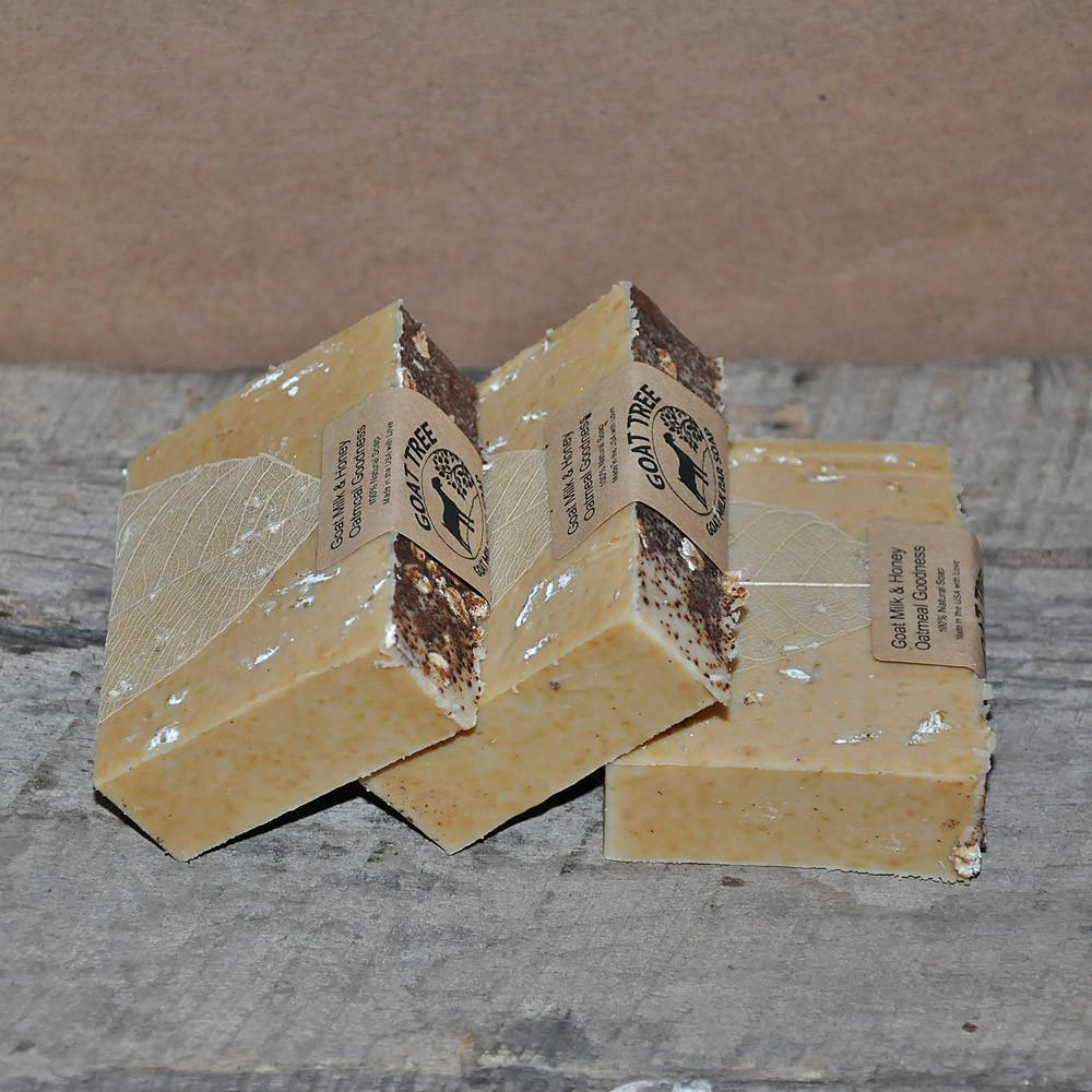 Soaplandia Goat Milk & Honey Oatmeal Goodness Soap, Unscented