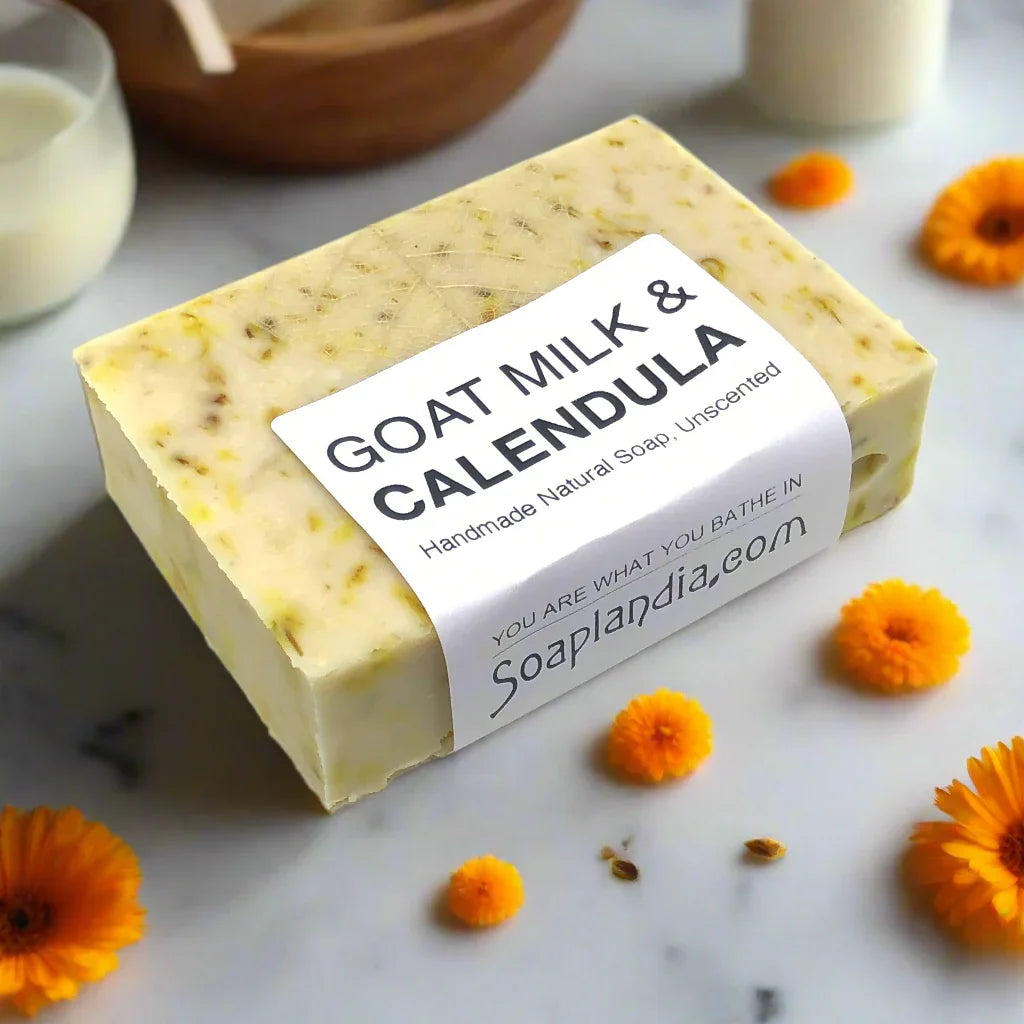 Soaplandia Goat Milk & Calendula Tea Soap, Unscented