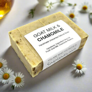 Soaplandia Goat Milk & Olive Oil Bar Soap with Chamomile, Unscented