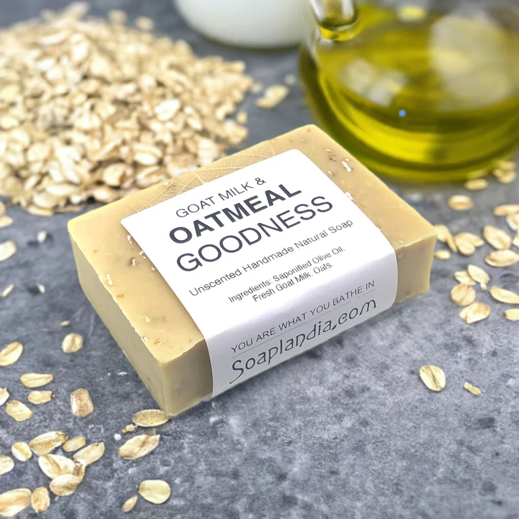 Soaplandia Goat Milk & Oatmeal Bar Soap, Unscented