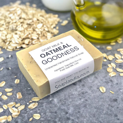 Soaplandia Goat Milk & Oatmeal Bar Soap, Unscented - Image 1