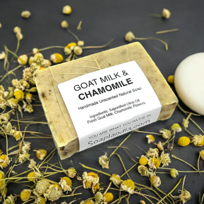 Soaplandia Goat Milk & Olive Oil Bar Soap with Chamomile, Unscented - Image 2