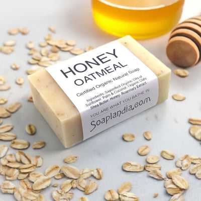 Soaplandia Soap Store Honey Oatmeal Bar Soap, Organic - Image 1