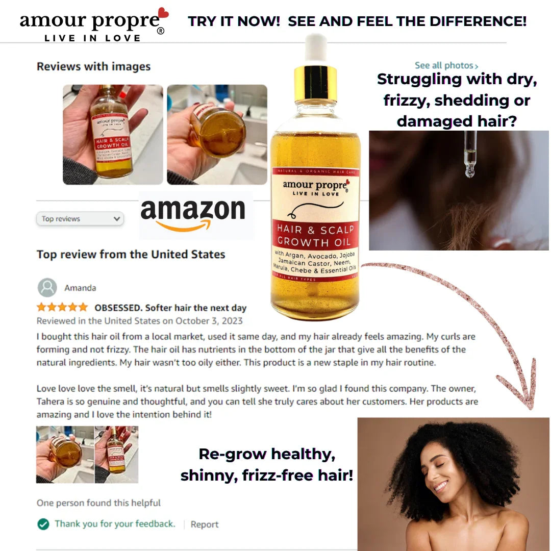 Amour Propre® Organic Chebe Hair Growth Oil with Avocado and Argan Oils