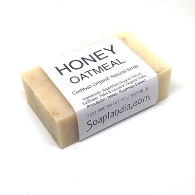 Soaplandia Soap Store Honey Oatmeal Bar Soap, Organic - Image 2