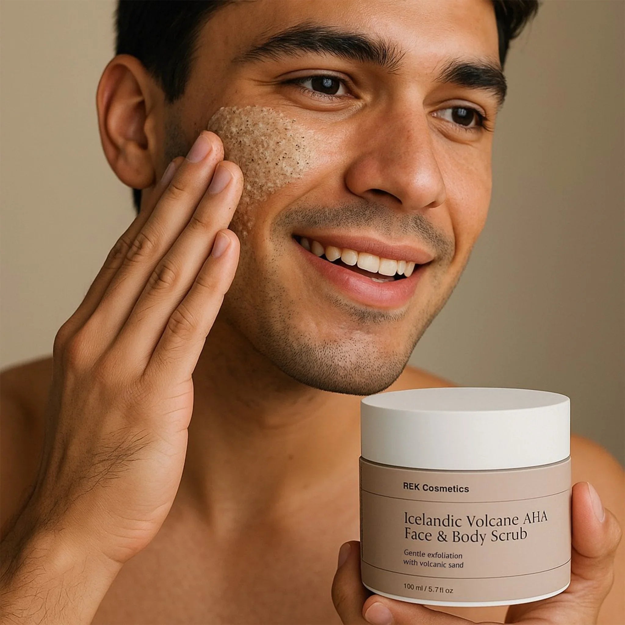 REK Cosmetics Icelandic Volcano AHA Face & Body Scrub