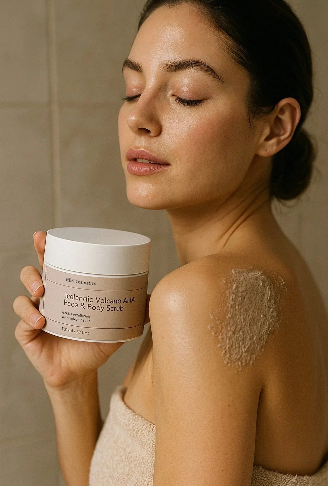 REK Cosmetics Icelandic Volcano AHA Face & Body Scrub