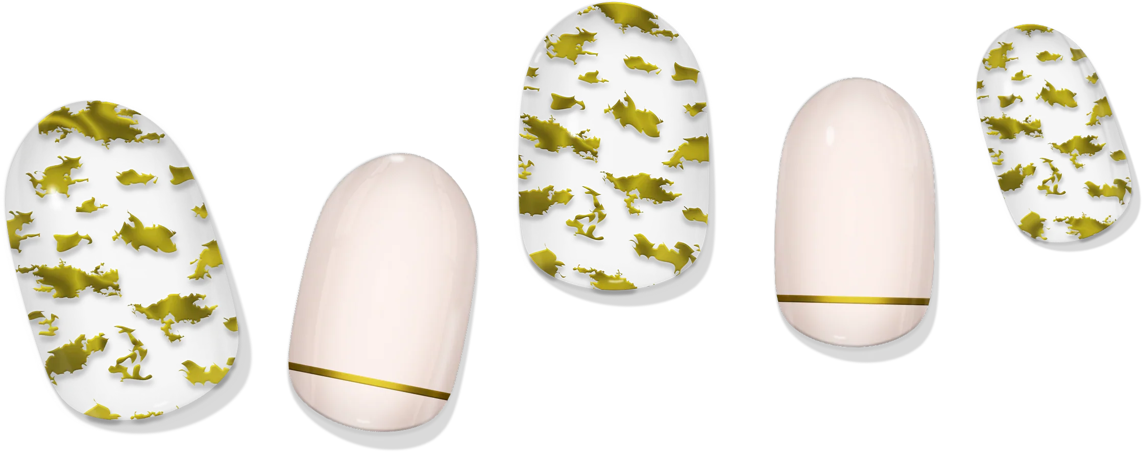 laurenbbeauty Gold Leaf & Blush Gel Nail Wrap Easy Non-Toxic No Dry Time