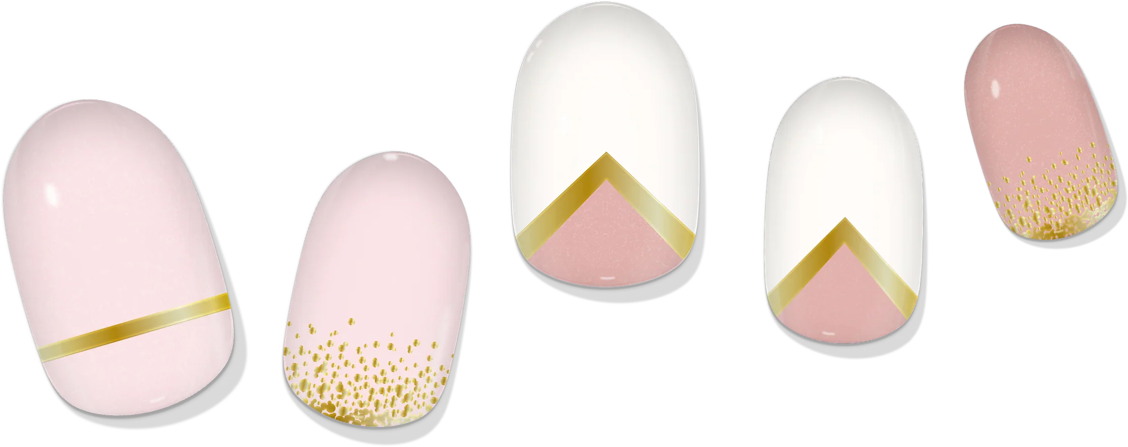 laurenbbeauty COLOR CHANGE Pink & Gold Delicate Geometric Gel Nail Wrap