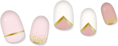 laurenbbeauty COLOR CHANGE Pink & Gold Delicate Geometric Gel Nail Wrap - Image 4