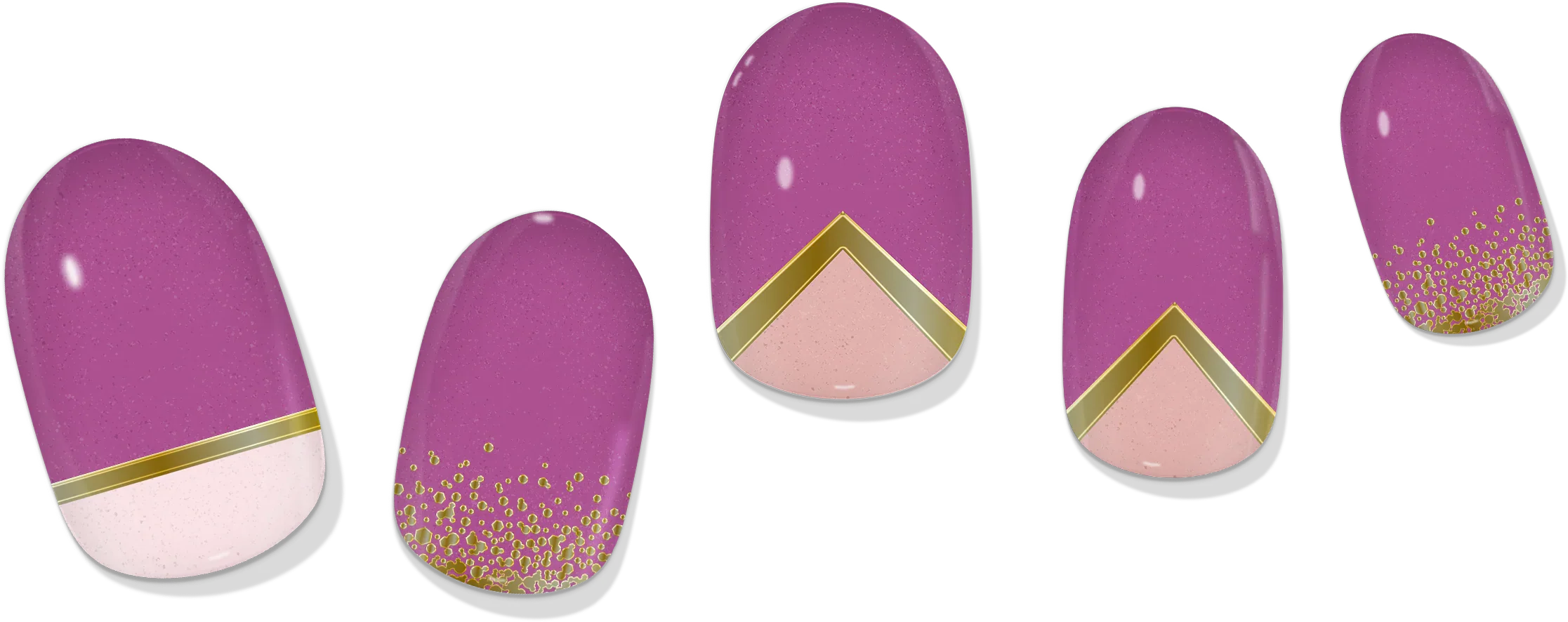 laurenbbeauty COLOR CHANGE Pink & Gold Delicate Geometric Gel Nail Wrap