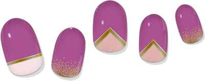 laurenbbeauty COLOR CHANGE Pink & Gold Delicate Geometric Gel Nail Wrap - Image 3