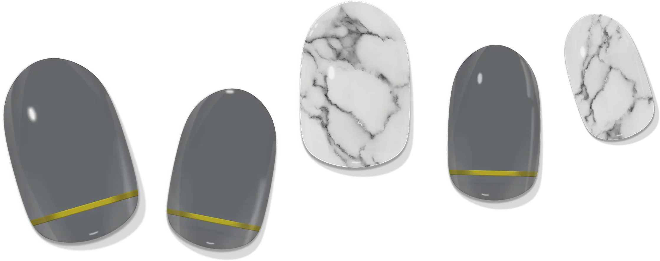 laurenbbeauty Grey & Gold Marble Gel Nail Wrap