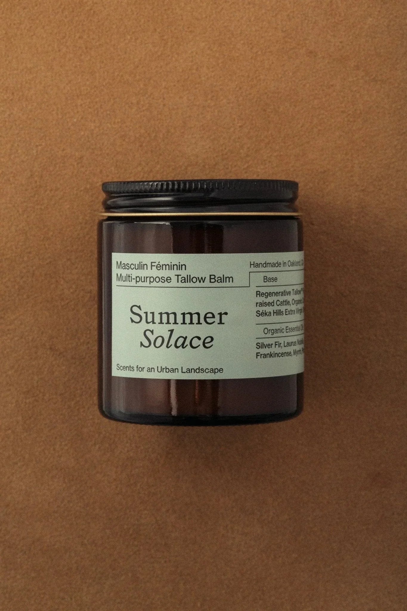 Summer Solace Tallow Masculin Féminin Tallow Balm – Frankincense, Patchouli & Hinoki Wood