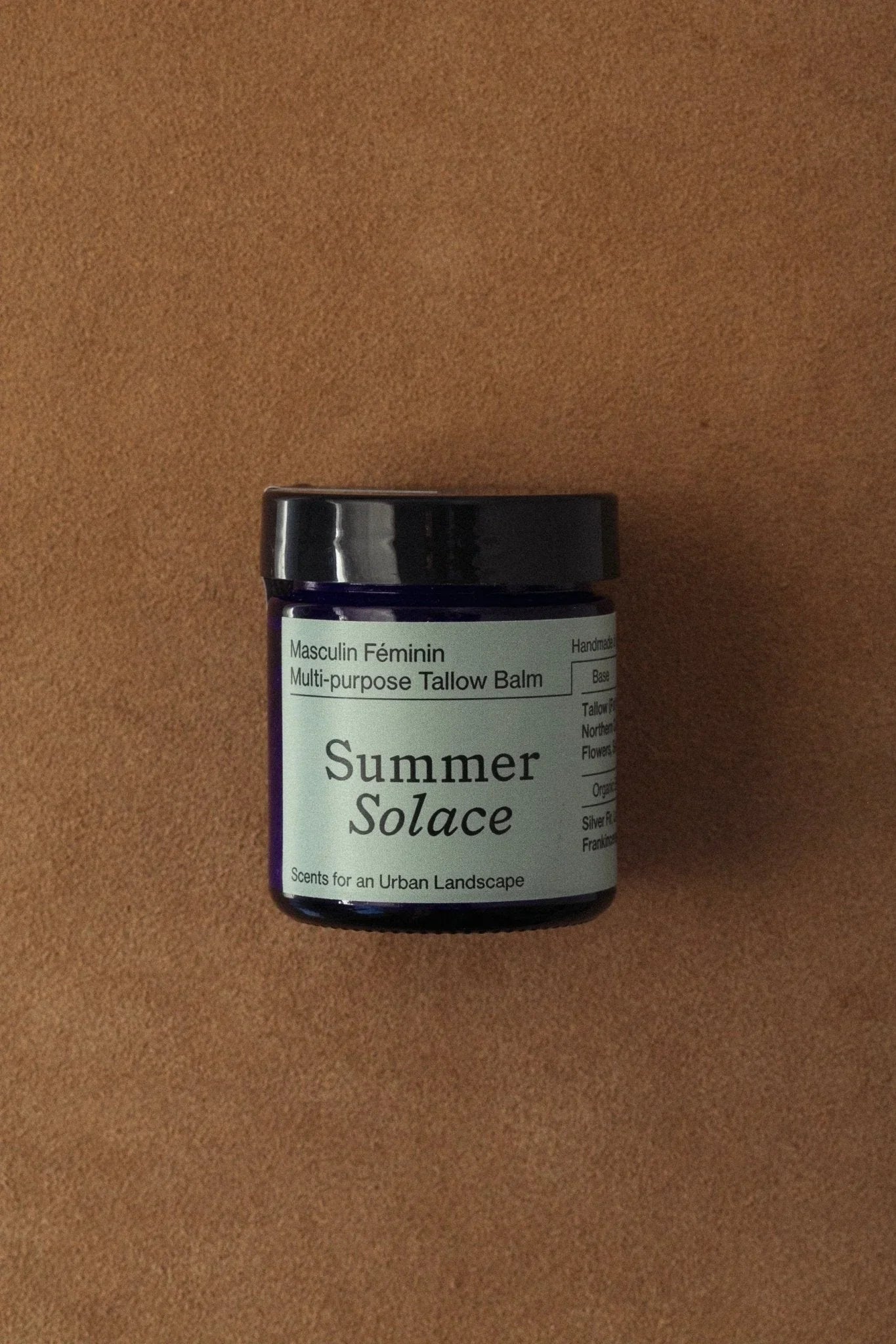 Summer Solace Tallow Masculin Féminin Tallow Balm – Frankincense, Patchouli & Hinoki Wood