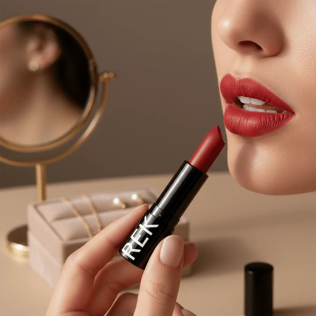 REK Cosmetics REK Matte Lipstick — Luxury Clean, Long-Lasting Vegan Formula