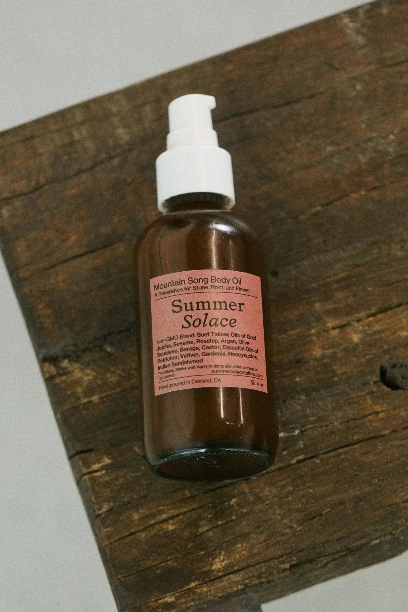 Summer Solace Tallow Mountain Song Body and Hair Oil – Petrichor, Gardenia, Honeysuckle (Limited Edition)