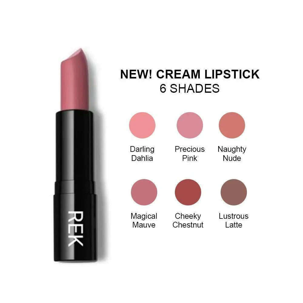REK Cosmetics Cream Lipstick Collection - Creamy Finish, Longwear Formula