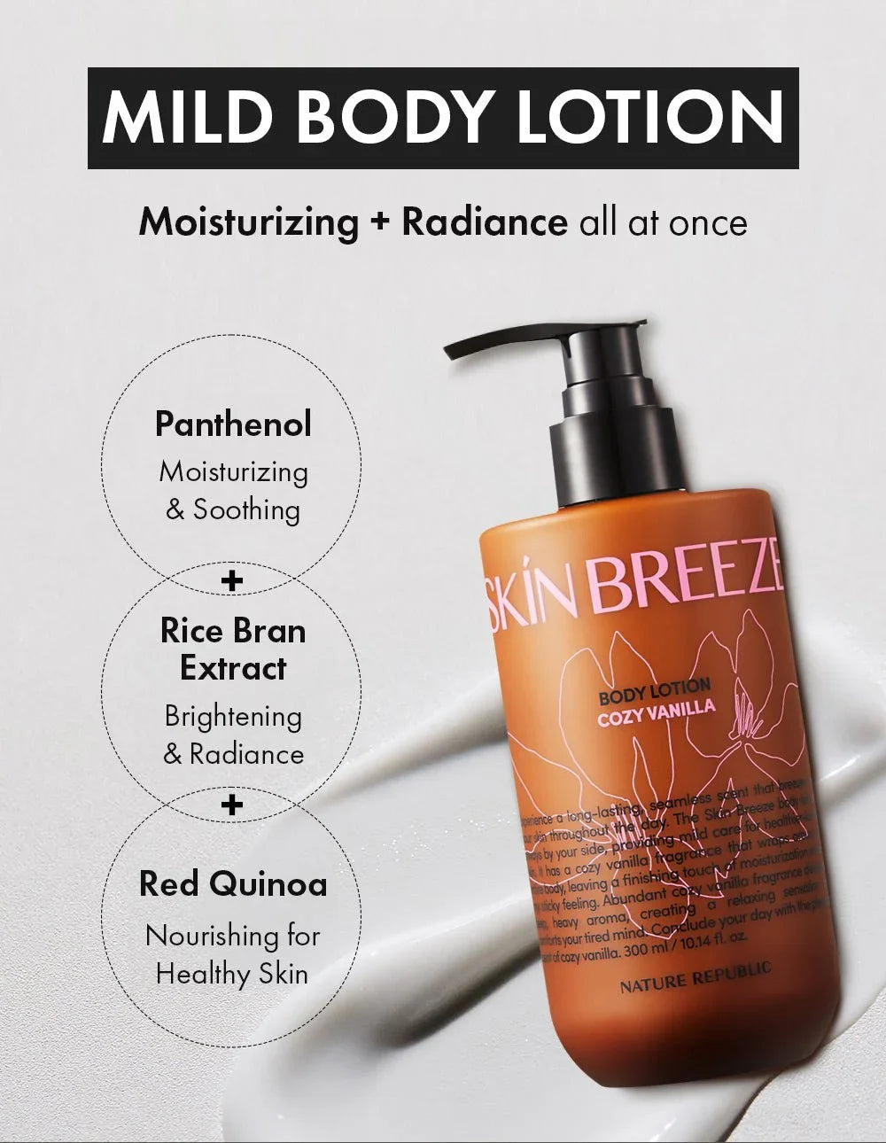 Nature Republic Skin Breeze Cozy Vanilla Body Wash or Body Lotion