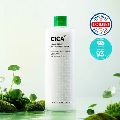 Nature Republic Green Derma Mild Cica Big Toner 500ml - Image 3