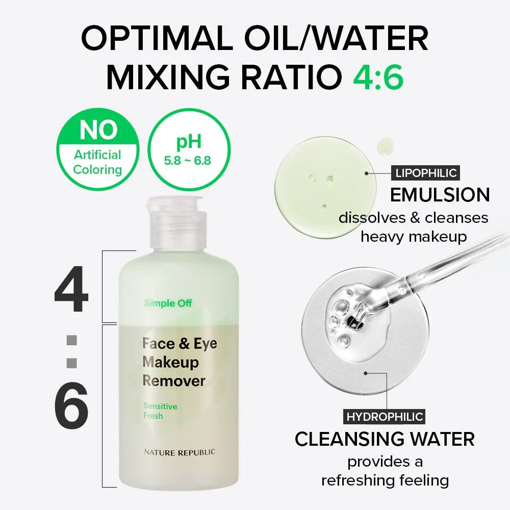 Nature Republic Simple Off Face & Eye Makeup Remover Special Set - Sensitive Fresh