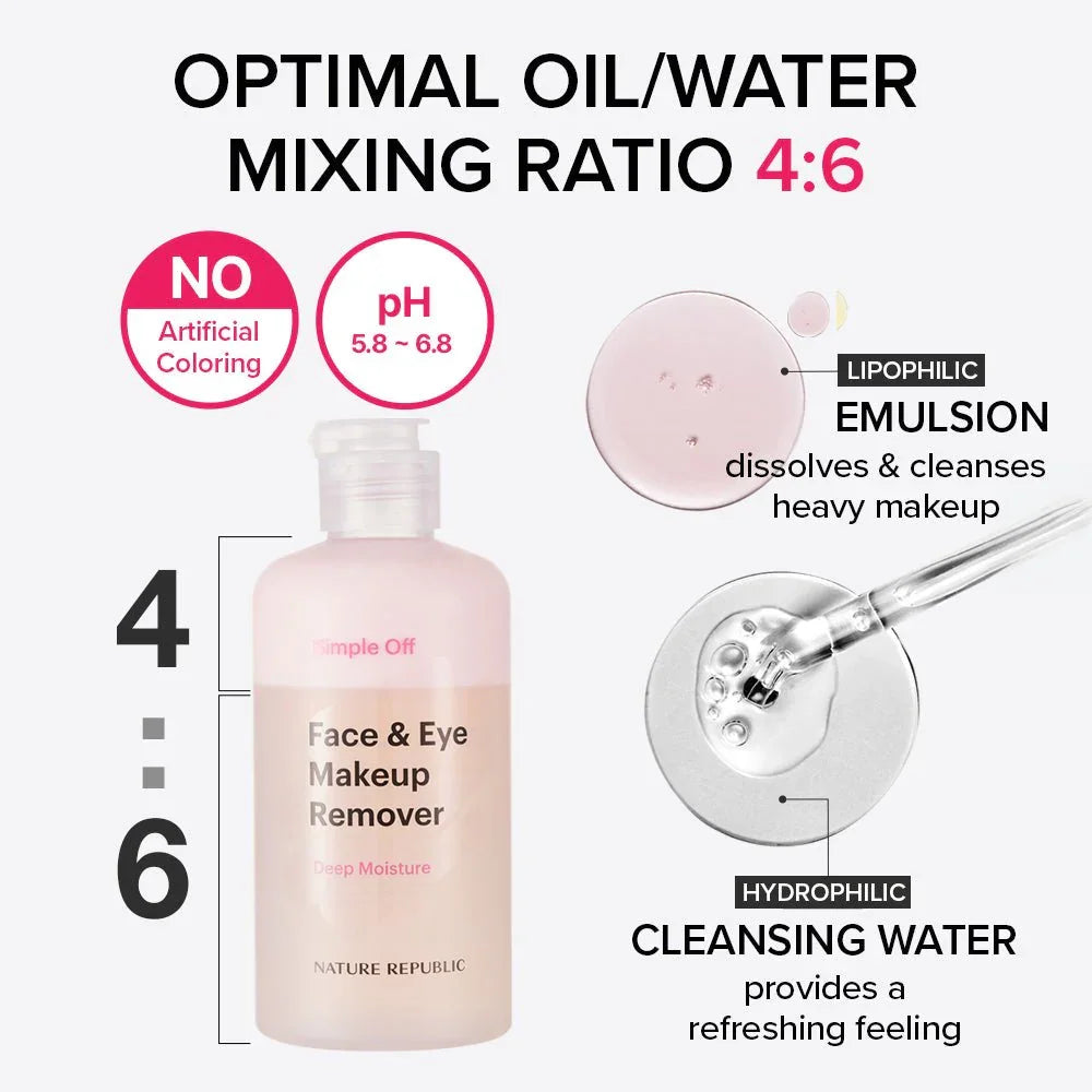 Nature Republic Simple Off Face & Eye Makeup Remover Special Set - Deep Moisture