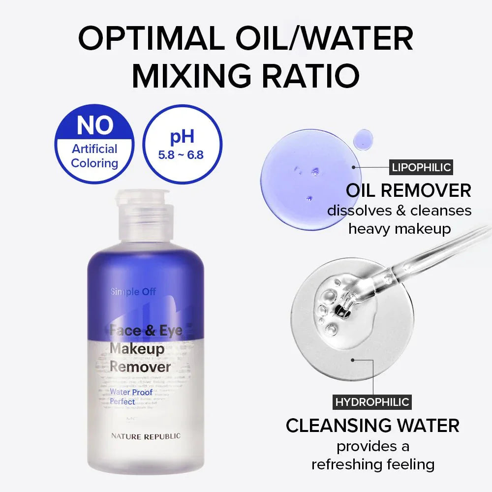 Nature Republic Simple Off Face & Eye Makeup Remover Water Proof