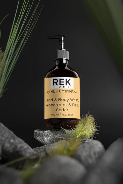 REK Cosmetics Peppermint & Dark Cedar Hand & Body Wash - Image 3