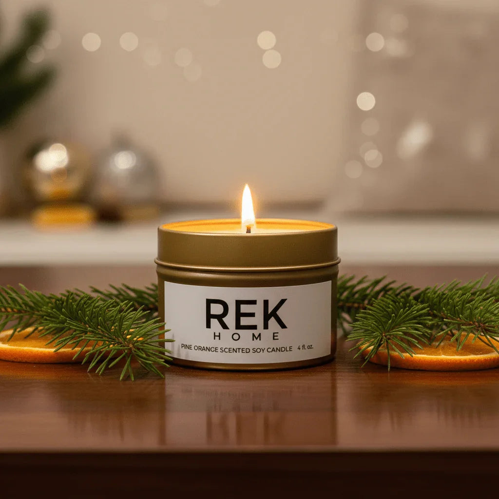 REK Cosmetics Pine Orange Soy Candle