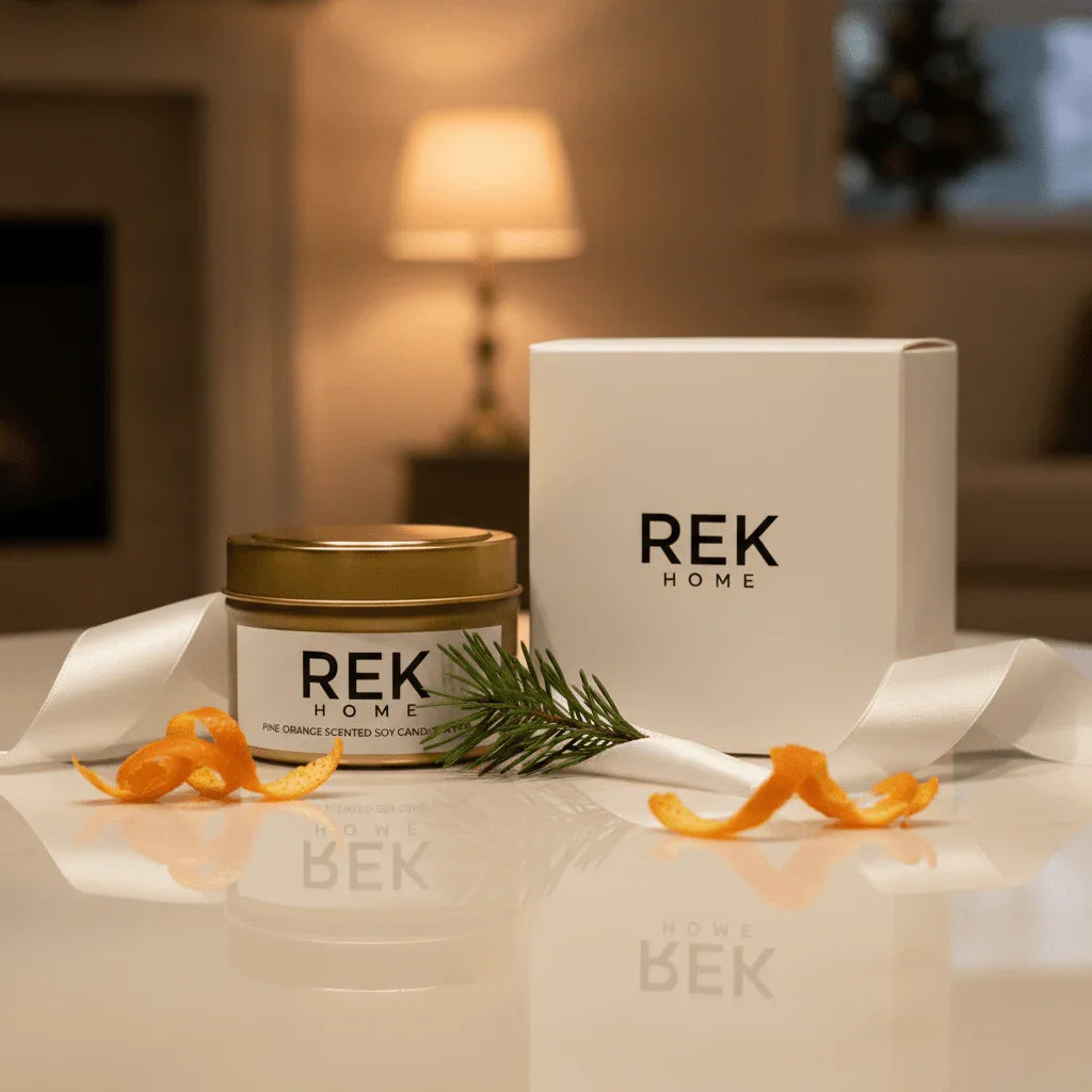 REK Cosmetics Pine Orange Soy Candle