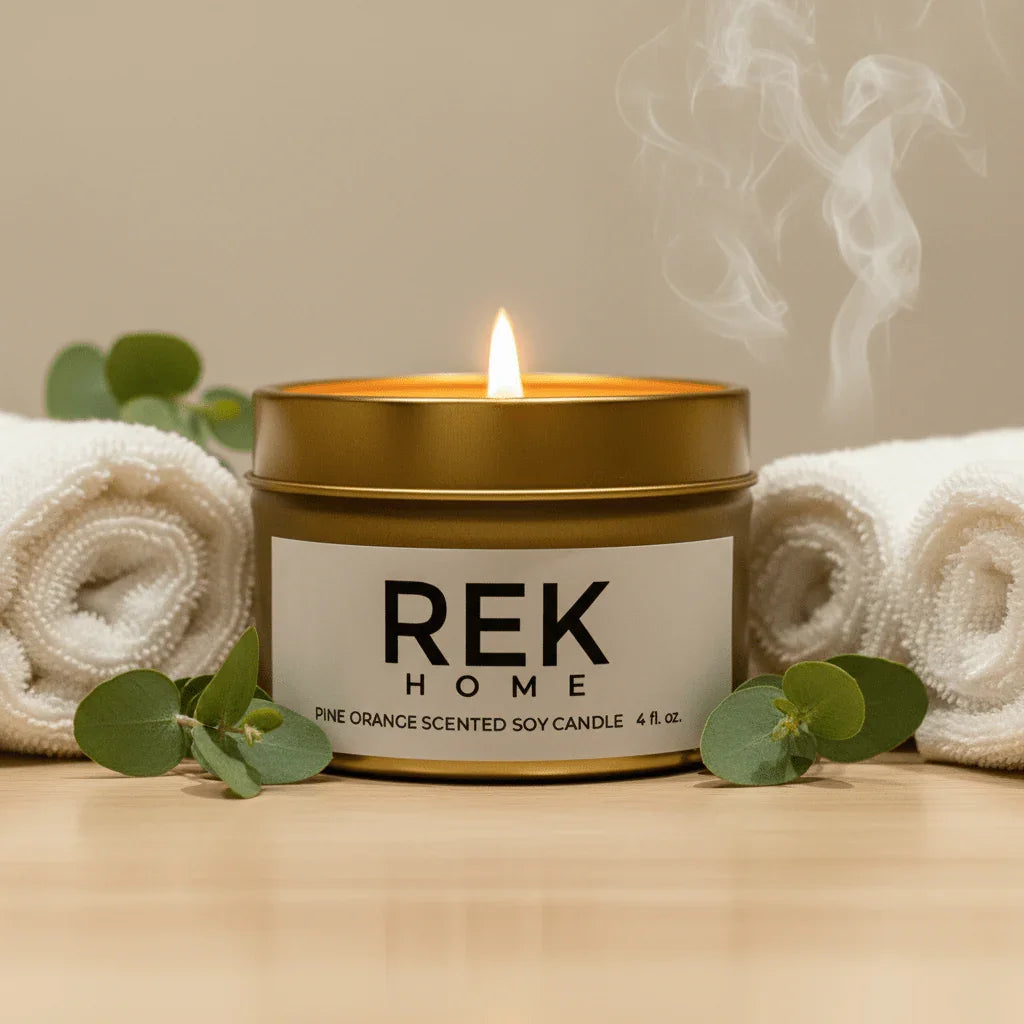 REK Cosmetics Pine Orange Soy Candle