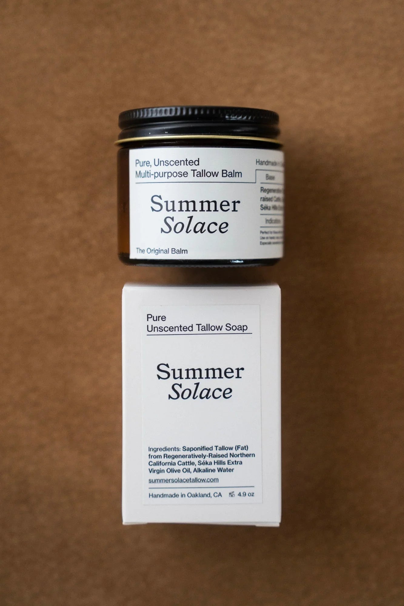 Summer Solace Tallow Pure Unscented Tallow – Slow Body Care® Set