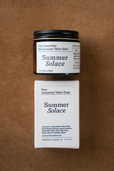 Summer Solace Tallow Pure Unscented Tallow – Slow Body Care® Set - Image 3