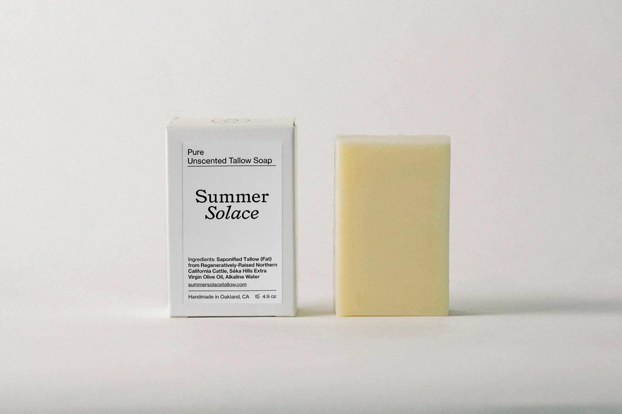 Summer Solace Tallow Pure Unscented – Tallow Bar Soap for Sensitive Skin