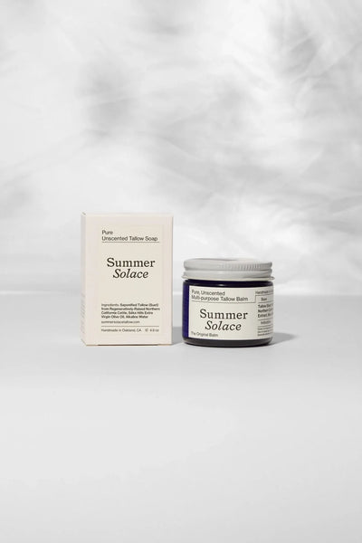 Summer Solace Tallow Pure Unscented Tallow – Slow Body Care® Set - Image 1