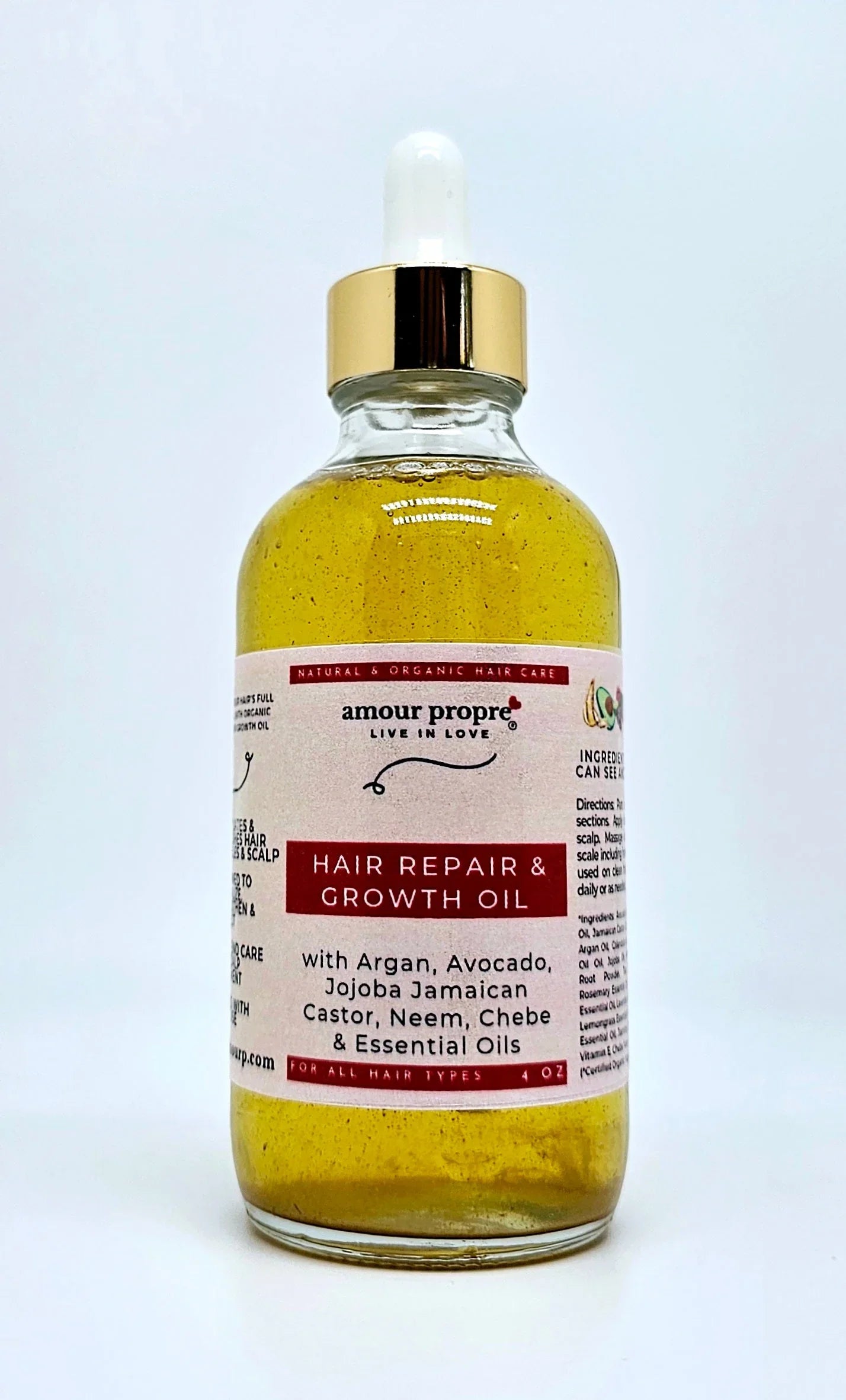 Amour Propre® Organic Chebe Hair Growth Oil with Avocado and Argan Oils