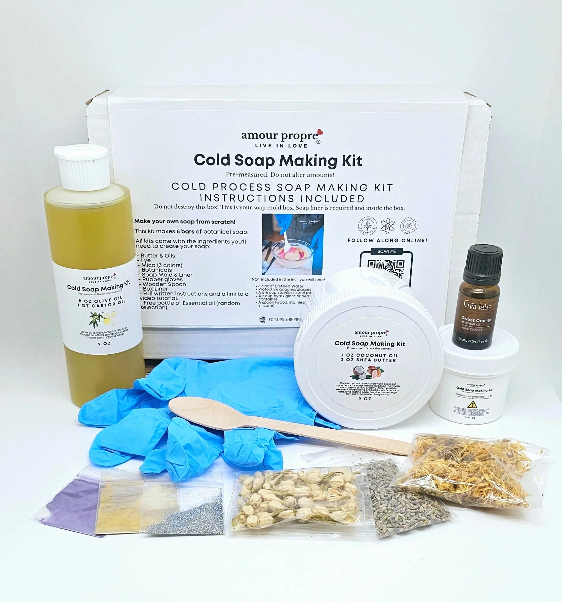 Amour Propre® Amour Propre Cold Process Soap Making Kit | Create Your Own Luxurious Botanical Soap Bars!