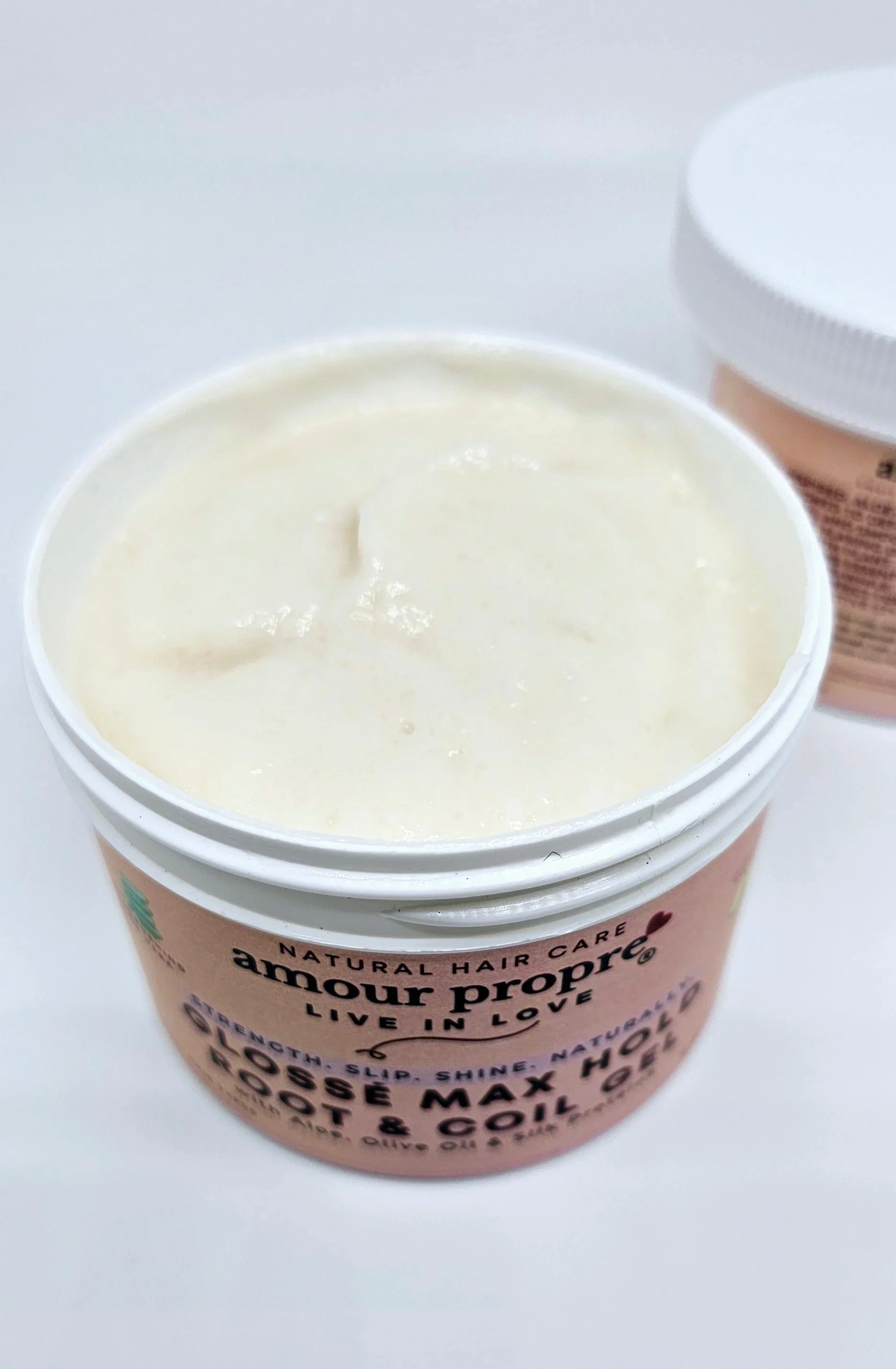 Amour Propre® Glossé Max Hold Root & Coil Gel
with Aloe, Olive Oil & Silk Proteins