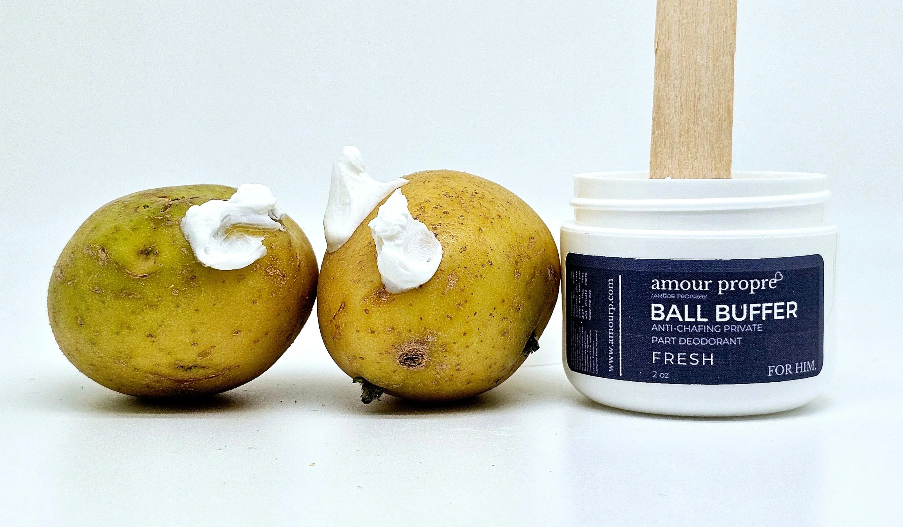 Amour Propre® Ball Buffer: FOR HIM. Private part deodorant